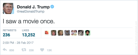 Donald Trump’s Oscar Reaction Tweets