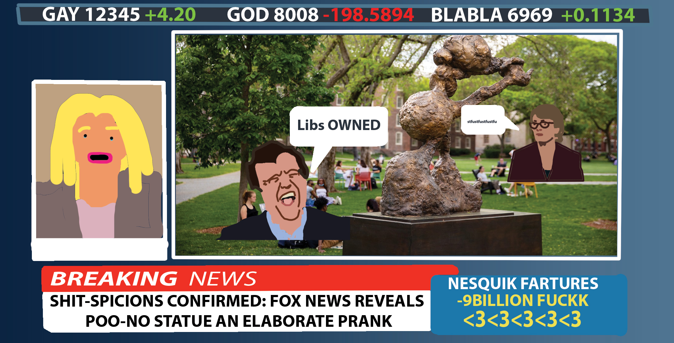 BREAKING, Shit-spicions confirmed: Fox News reveals Poo-no statue an elaborate prank