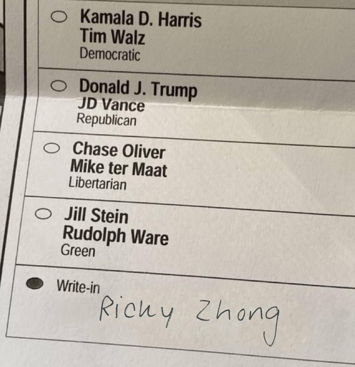 The Rib Endorses Ricky Zhong for President of the United States